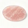 Natural rose quartz crystal coaster, polished round stone cup mat for tea set accessories. - 90*90*8mm / Rose Quartz