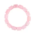 Natural Rose Quartz Cylindrical Bead Bracelet Simple Healing Crystal Jewelry Elastic Cord - Rose Quartz / 14*10*10mm