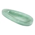 Green natural crystal stone stick incense holder tray, polished mineral aromatic base item. - Green Aventurine Incense Holder / 70*30*8mm