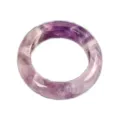 Natural crystal amethyst ring minimalist thick band gemstone jewelry fashion accessory - Amethyst Style