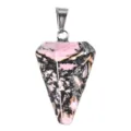 Natuerlicher Kristall facettierter Pendelanhaenger rosa Edelstein Energistein Halskette - Rhodochrosit