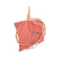Ciondolo in pietra grezza di cristallo rosso naturale collana con filo fatto a mano. - Diaspro Rosso