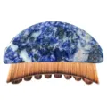 Spazzola per linfodrenaggio facciale in pietra naturale, strumento di massaggio di bellezza. - Sodalite Blu