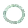 Natural green crystal barrel bead stretch bracelet simple fashion jewelry for women - Green Fluorite / 14*10*10mm