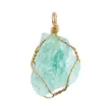 Ciondolo in pietra grezza di cristallo verde naturale collana di pietre preziose - Fluorite Verde