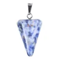 Natürlicher Kristall Pendel Anhänger, facettierter blauer Edelstein für Meditation. - Blauer Sodalith