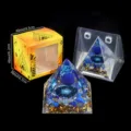Natürlicher Kristall Stein Pyramide Harz Ornament Kugel Heim Dekoration Box Set Neu - B1 Lapislazuli + Lapis Splitter Stil / Einzelstück