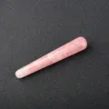 Bacchetta da massaggio in quarzo rosa naturale per viso e corpo, strumento in cristallo liscio. - Quarzo rosa