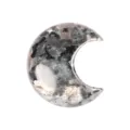 Polished natural crystal crescent moon stone carving for home and office decor gift. - Larvikite / 30*30*10mm