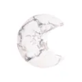 Natural white crystal stone crescent moon carving healing crystal home office decor - White Turquoise / 30*30*10mm