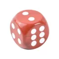 Natural stone crystal six-sided rounded dice for board game entertainment and home decor. - Red Jasper / 13mm