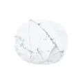 Natural White Agate Crystal Slice Oval Worry Stone Healing Energy Decor for Office Desk - White Turquoise