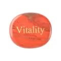 Natural red jasper crystal worry stone oval palm stone engraved with vitality word decor - Red Jasper