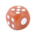 Natural stone six sided rounded gemstone dice for leisure entertainment and tabletop games - Red Aventurine / 13mm