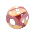 Natural Stone Crystal Six-Sided Rounded Dice Red Agate Gemstone Game Piece Decor - Yellow Jasper / 13mm