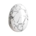 Uovo di cristallo in marmo bianco naturale pietra preziosa lucida per esercizi kegel decorazione casa. - Turchese Bianco / 30*45mm