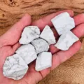 Rough white turquoise crystal stones raw mineral specimen for home office decor display - Howlite Raw Stone