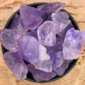 Natural raw amethyst crystal stones in a black bowl, perfect for home and office decor. - Light Amethyst Raw Stone / 2-3cm 100g