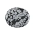 Natürlicher Schneeflocken Obsidian Ovale polierte Edelstein Kristallscheibe Sammlerstück. - Schneeflocken-Obsidian