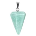 Grüner Kristall Pendel Anhänger Facettierte Spitze Energistein Schmuck für Meditation - Grüner Aventurin
