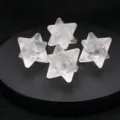 Clear white crystal Merkaba star gemstone pendant component, geometric healing crystal decor. - White Crystal / 13mm