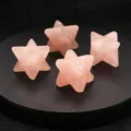 Natural pink quartz merkaba star crystal gemstone sacred geometry healing meditation decor - Rose Quartz / 13mm