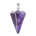 Natürlicher Amethyst Kristall Pendel Anhänger facettierter Einzelpunkt Edelstein Schmuck Variante - Amethyst