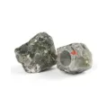 Bouchon de flacon de parfum en cristal brut naturel, variante couvercle de jade luxueux. - Héliotrope Africaine (Style Pierre Brute)