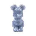 Natural crystal stone bear figurine hand carved gemstone ornament for desktop decor collectible - 2 Inch / Blue Aventurine