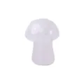 Natural Crystal Mushroom Carving Gemstone Ornament White Quartz Healing Stone Figurine - White Crystal / 20*15mm