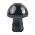 Black crystal mushroom carving figurine energy stone pocket mineral specimen home decor - Obsidian / 20*15mm