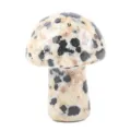 Natural crystal stone carved mushroom figurine pocket decoration healing energy mineral specimen. - Dalmatian Jasper / 20*15mm