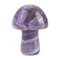 Natural amethyst crystal mushroom carving ornament healing gemstone home decor cute polished - Amethyst / 20*15mm