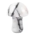 Natural crystal stone mushroom figurine ornament carved gemstone healing energy decor item - Black Network Stone / 20*15mm
