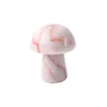 Natural crystal small mushroom stone ornament, pink carved gemstone craft desktop decor - Red Network Stone / 20*15mm