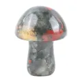 Natural crystal mushroom stone carving mineral specimen energy ornament variant color - African Blood Stone / 20*15mm