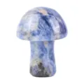 Natural crystal stone carved cute mushroom figurine ornament for home decor and collection - Blue Sodalite / 20*15mm