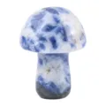 Natural crystal stone mushroom figurine ornament, polished blue and white gemstone carving. - Blue Spot Stone / 20*15mm