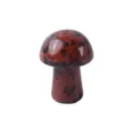 Natural Crystal Stone Mushroom Figurine Ornament Brown Spotted Gemstone Decor Craft - Mahogany Obsidian / 20*15mm