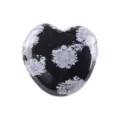 Natürlicher Schneeflocken Obsidian Herz Kristall Edelstein Deko Heilstein Geschenk 3cm - 30x30x15mm / Schneeflocken-Obsidian
