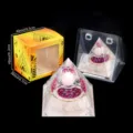 Natürlicher Kristallkies Pyramide Harz Kugel Ornament mit Geschenkbox Displaybox. - H3 (Rosenquarz + Schwebender Ring) / Einzelstück