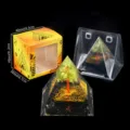 Natürlicher Kristallbaum Orgonit Pyramide Ornament mit Geschenkbox für Heimdekoration. - K1 Obsidian + Peridot Kristallbaum Stil / Einzelstück