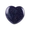 Wundersöner blauer Sandstein Herz Kristall Dekoration Stein für Zuhause und Heilgeschenk. - Blauer Goldfluss / 30x30x15mm