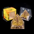 Natürlicher Kristall Stein Orgon Pyramide Harz Kupferdraht Energie Generator Dekoration - Amethyst-Stahlspulen-Stil (P3) / Einzelstück