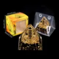 Natürlicher Kristall Orgon Pyramide Harz Kupferdraht Energie Ornament verpackt - Obsidian-Stahlspulen-Stil (P4) / Einzelstück