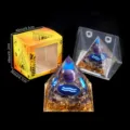 Natürlicher Kristallkies Orgon Pyramide Ornament mit Amethyst Kugel und Geschenkbox. - Wassermann Amethyst Stil (X1) / Einzelstück