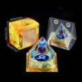 Natürlicher Kristall Orgon Pyramide Harz Stein Kugel Tischdekor Grün Lila Variante SKU - Stier Amethyst Stil (X4) / Einzelstück