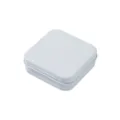 Draagbare vierkante witte blikken opbergdoos, metalen flip-top container voor kleine cadeautjes. - 72x72x22mm Wit