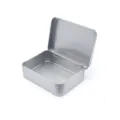 Draagbare zilveren metalen blikken doos deksel opbergdoos kleine geschenkdoos container - 95x70x25mm Zilver