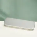Portable frosted silver metal tin box with flip lid, ideal for stationery or small item storage. - 205*65*22mm / Matte Silver